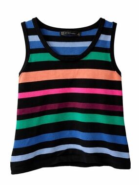 NY&C Striped Multicolor Tank Top - Black, Blue, Green, Pink